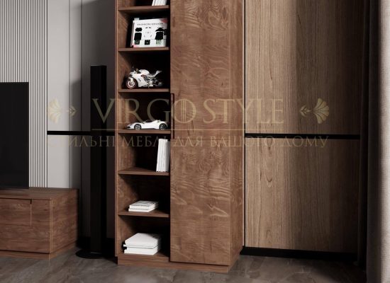 Стелаж Львів, двосекційний (полки + дверцята, тонування)